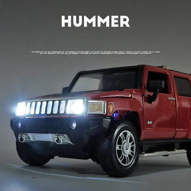 1:24 high simulation alloy Hummer H3 off-road vehicle sound and light can open the door boy educational toy car model for gifts