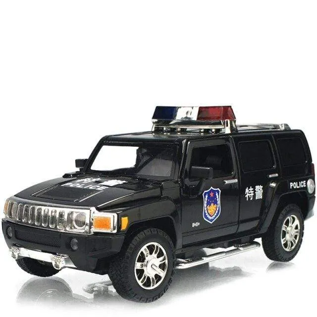 1:24 high simulation alloy Hummer H3 off-road vehicle sound and light can open the door boy educational toy car model for gifts