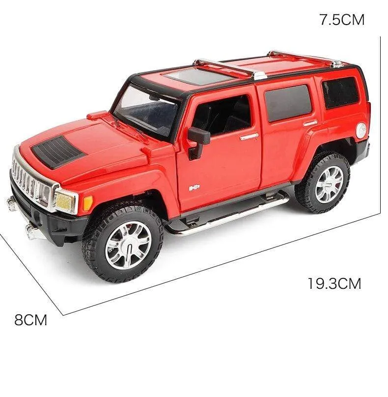 1:24 high simulation alloy Hummer H3 off-road vehicle sound and light can open the door boy educational toy car model for gifts