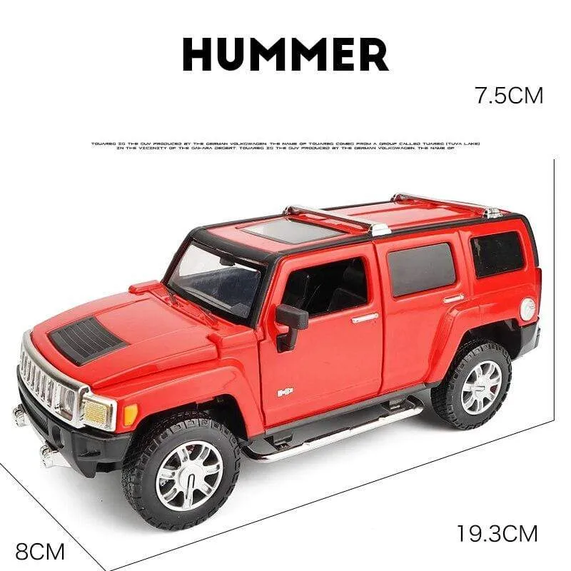 1:24 high simulation alloy Hummer H3 off-road vehicle sound and light can open the door boy educational toy car model for gifts