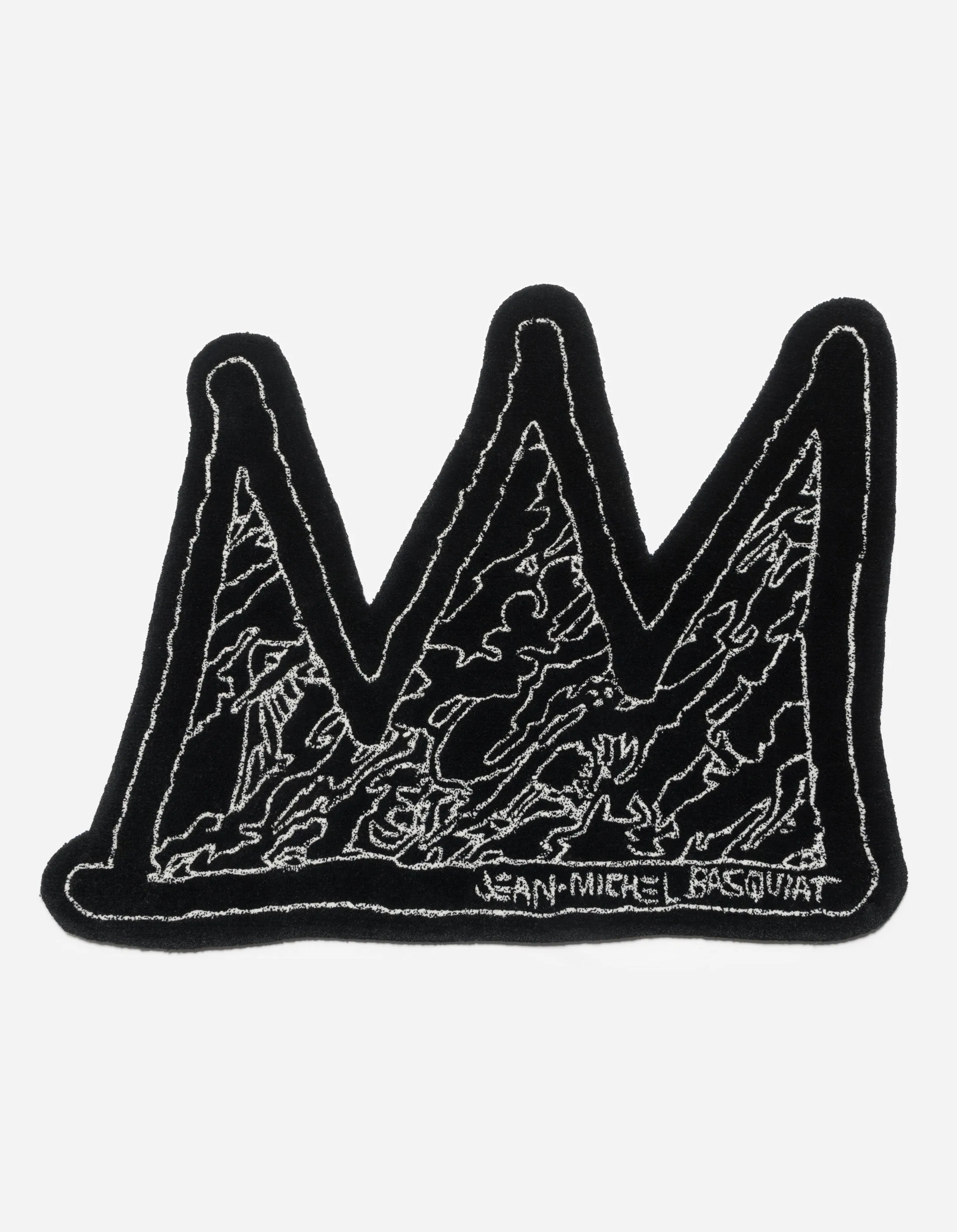 1309 Maha Basquiat Chalk Crown Rug Black