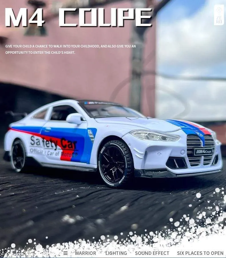 1:32 BMW M4 IM GT3 Le Mans Racing Car Free Wheeling High Light Sport Racing Car Model Toy Diecast Alloy Car model gift