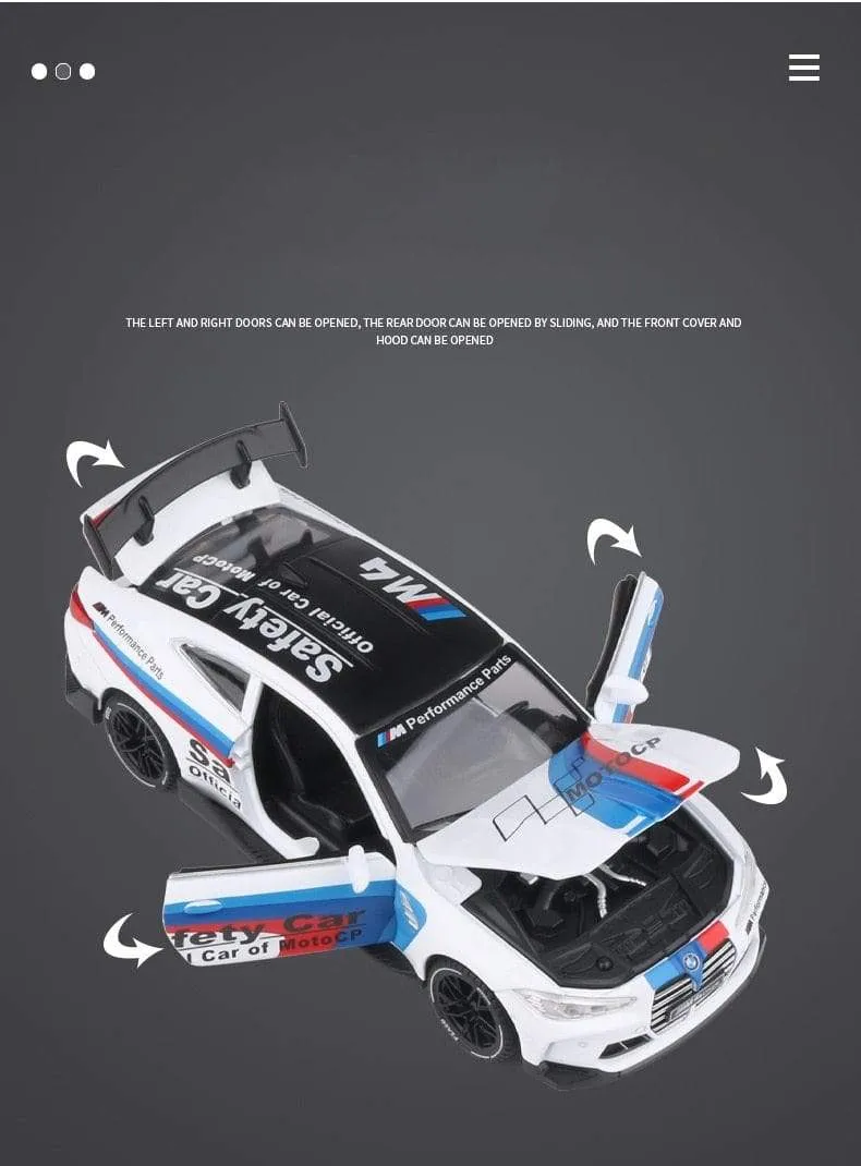 1:32 BMW M4 IM GT3 Le Mans Racing Car Free Wheeling High Light Sport Racing Car Model Toy Diecast Alloy Car model gift