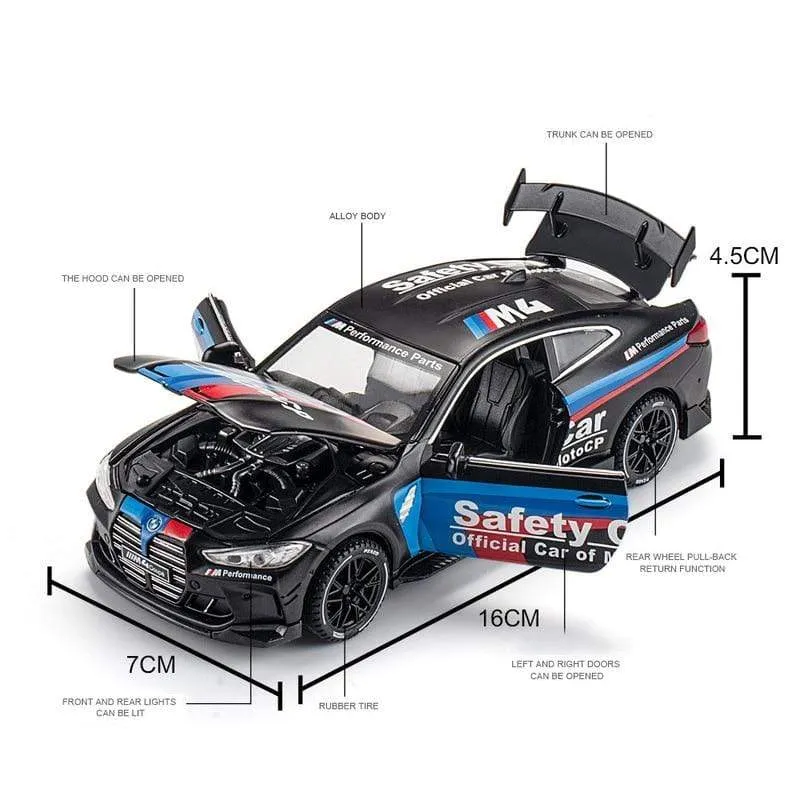 1:32 BMW M4 IM GT3 Le Mans Racing Car Free Wheeling High Light Sport Racing Car Model Toy Diecast Alloy Car model gift