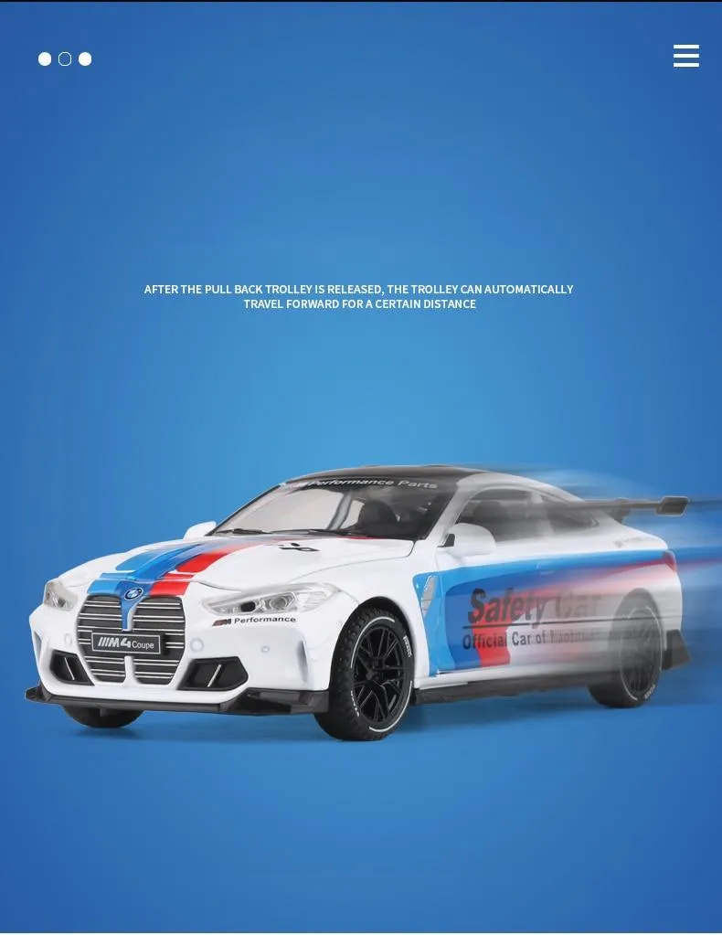 1:32 BMW M4 IM GT3 Le Mans Racing Car Free Wheeling High Light Sport Racing Car Model Toy Diecast Alloy Car model gift