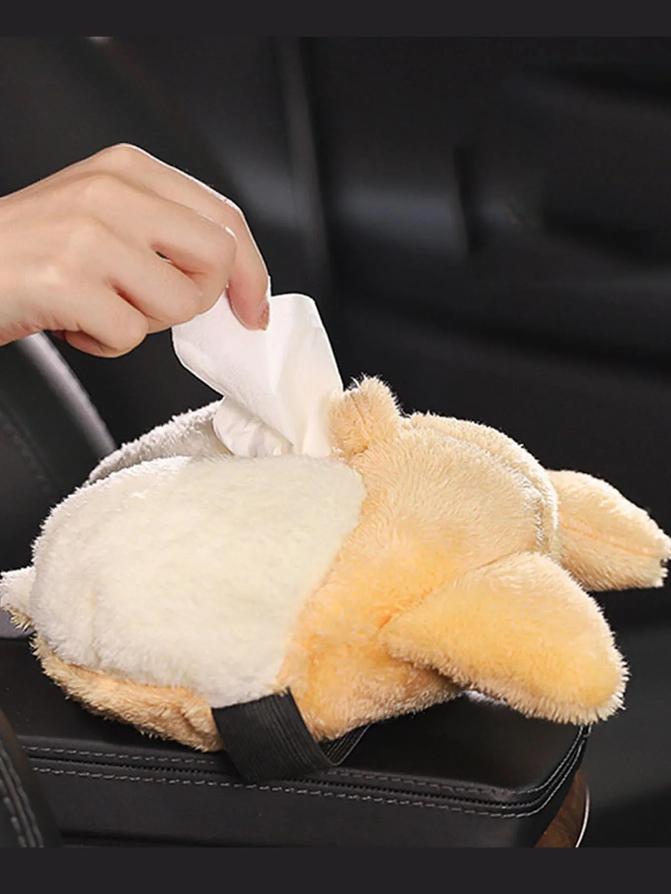 1pc 3D Cartoon Dog Design Car Seat Back Tissue Storage Box