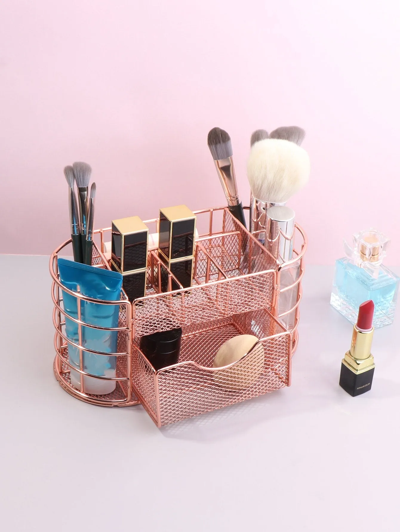 1pc Rotatable Makeup Brush Storage Bucket