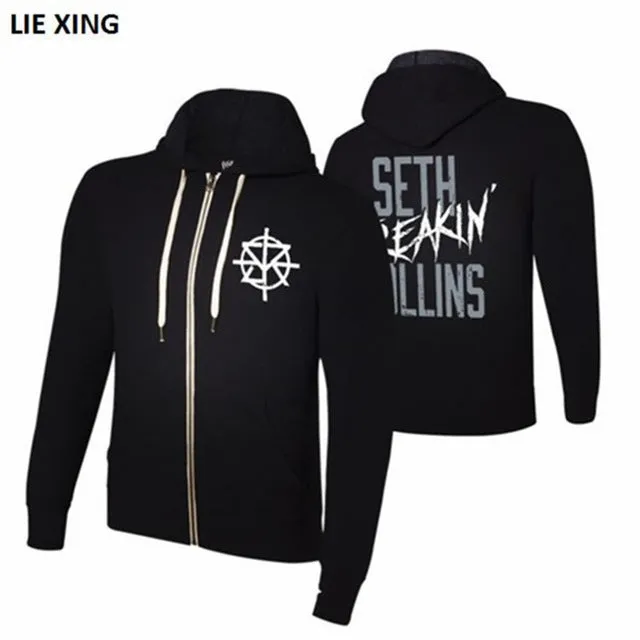 2018 New Jacket Wrestling Sweatshirts Roman Seth AJ Style Shield Men Hoodie Zipper Coat