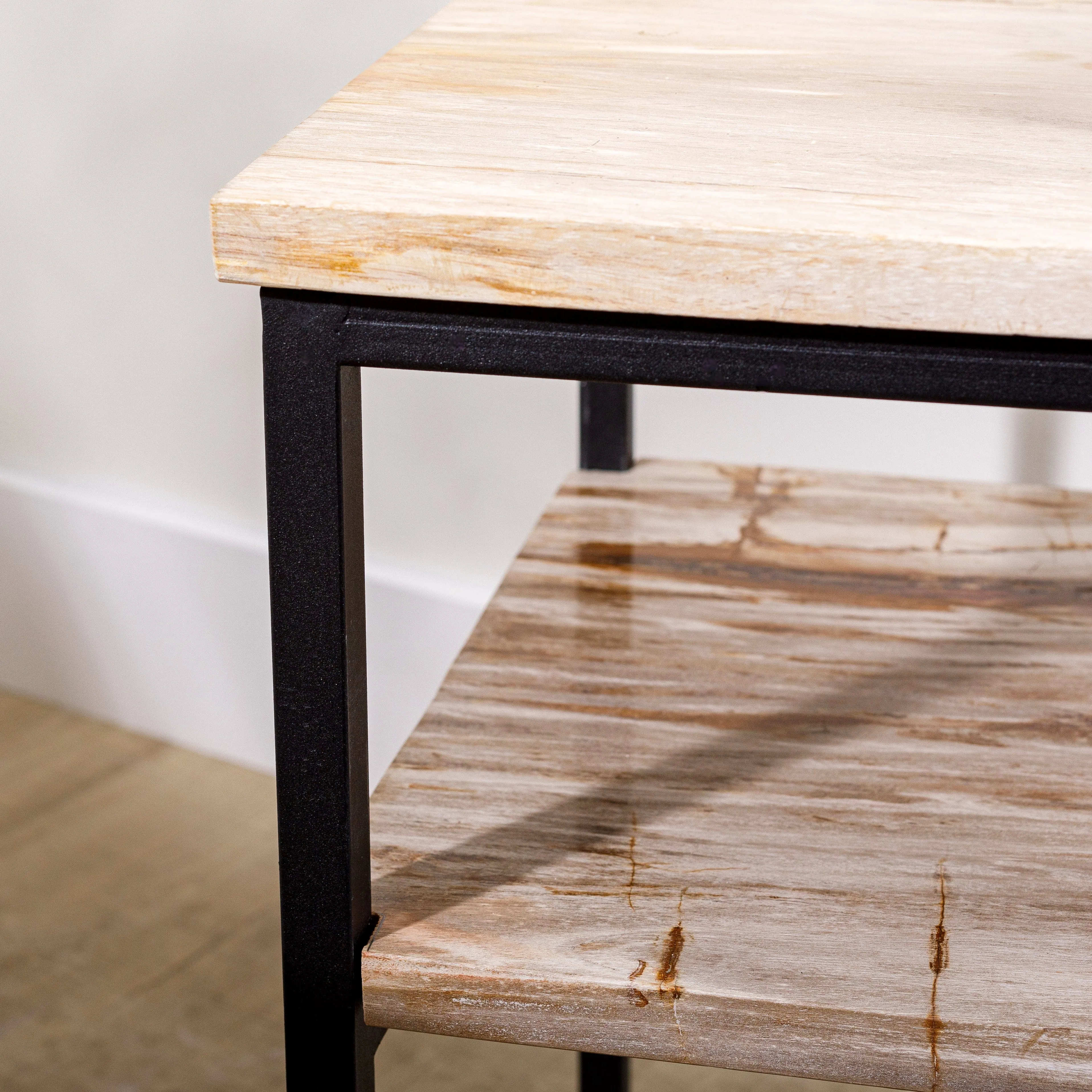 22 Brown Petrified Wood Side Table