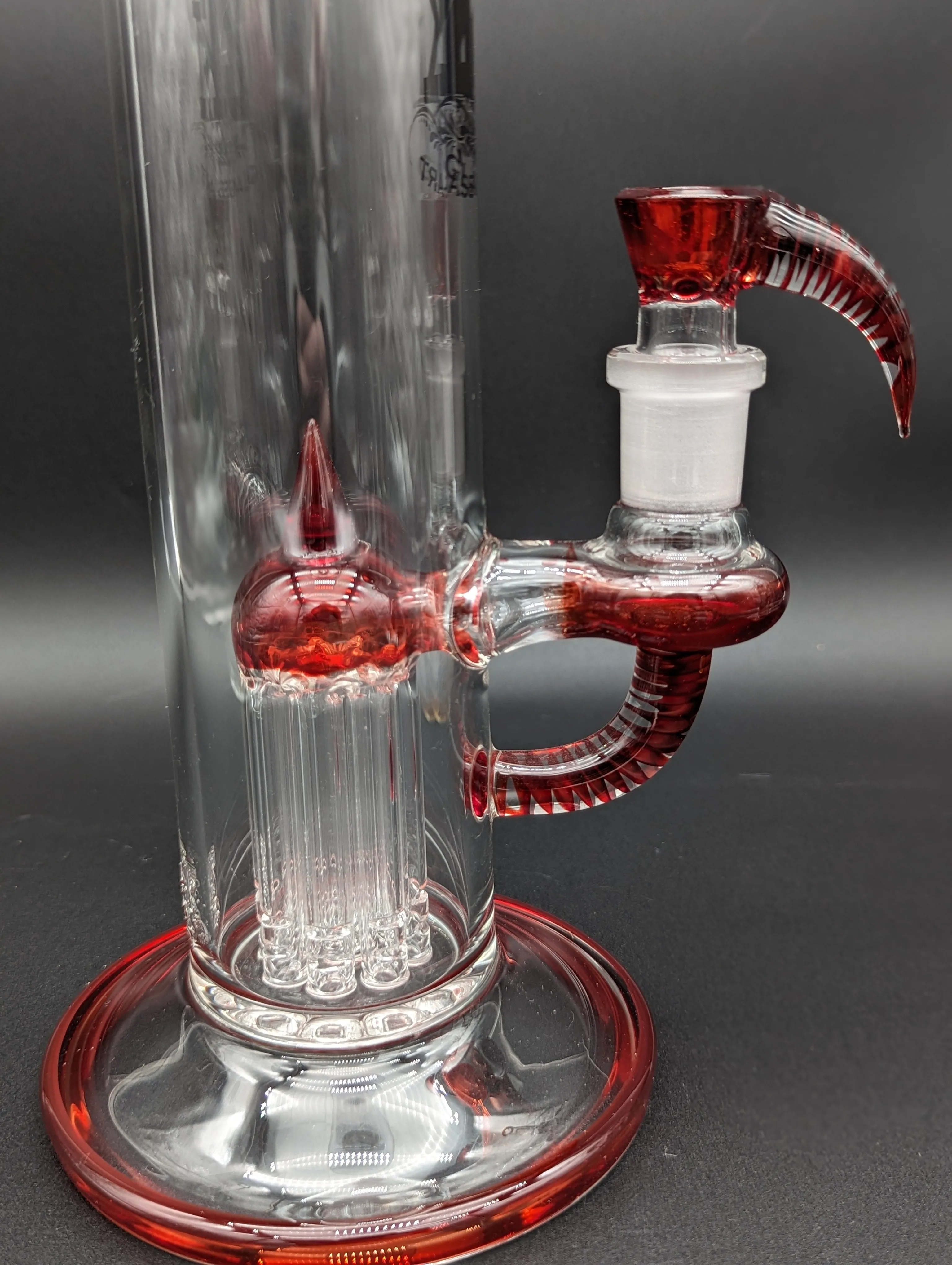 2K Glass Art Red 8 Arm Perc 14 Bong