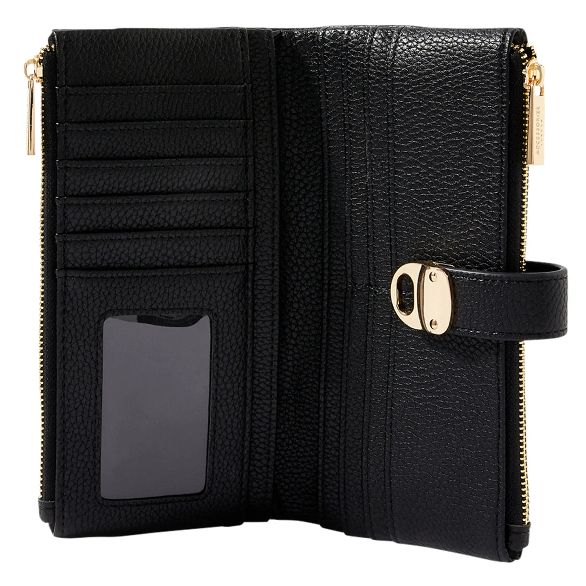 Accessorize London Women's Faux Leather Black Freya Wallet Purse