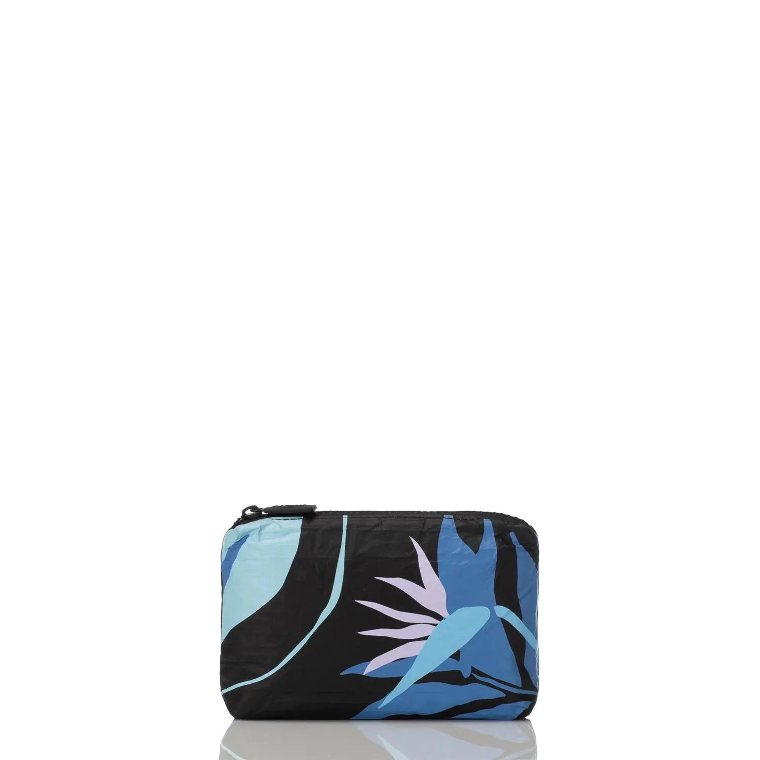 Aloha Mini Pouch in Painted Birds, Huckleberry on Black, Style #MNPBT079