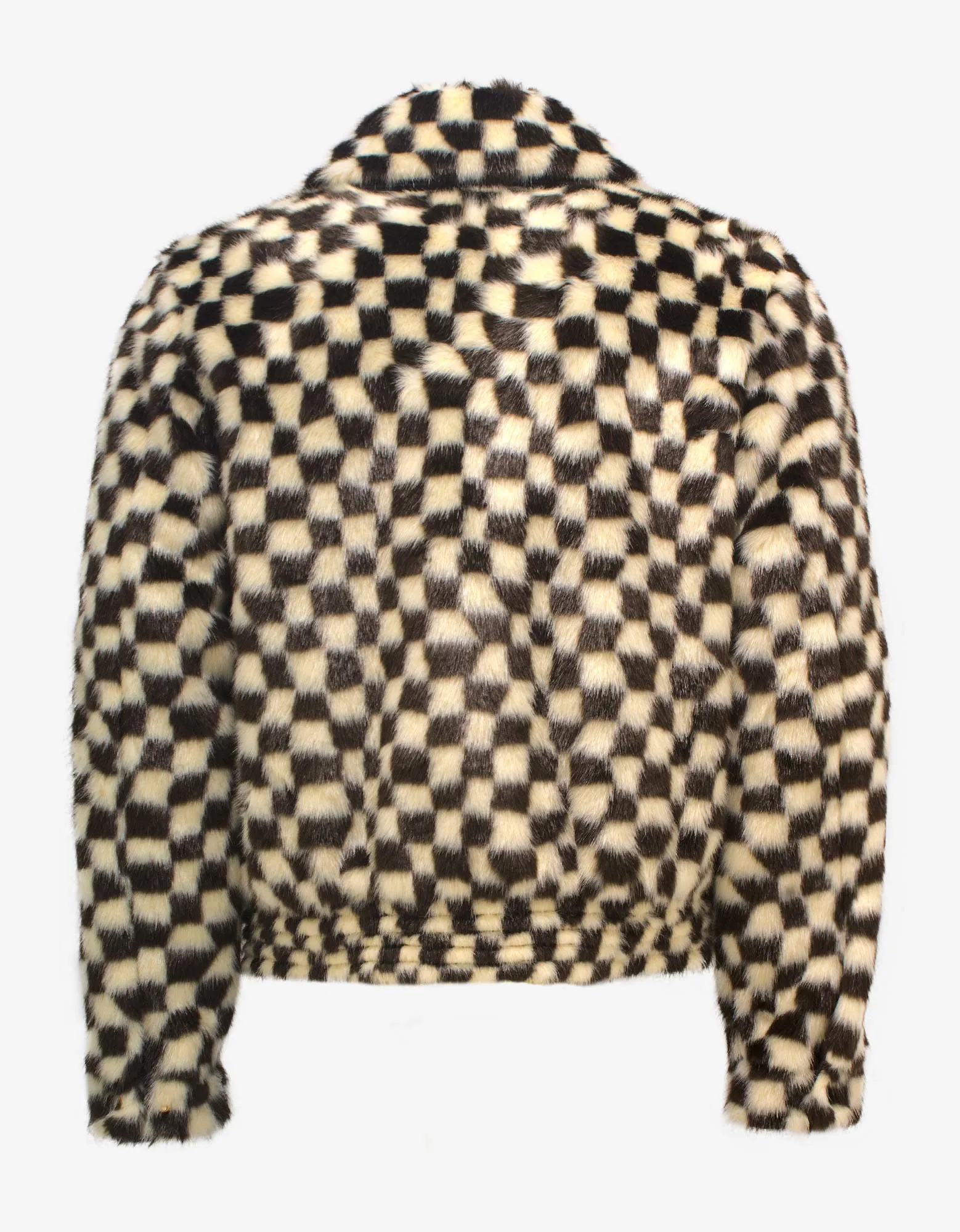 Amiri Checkered Faux Fur Blouson