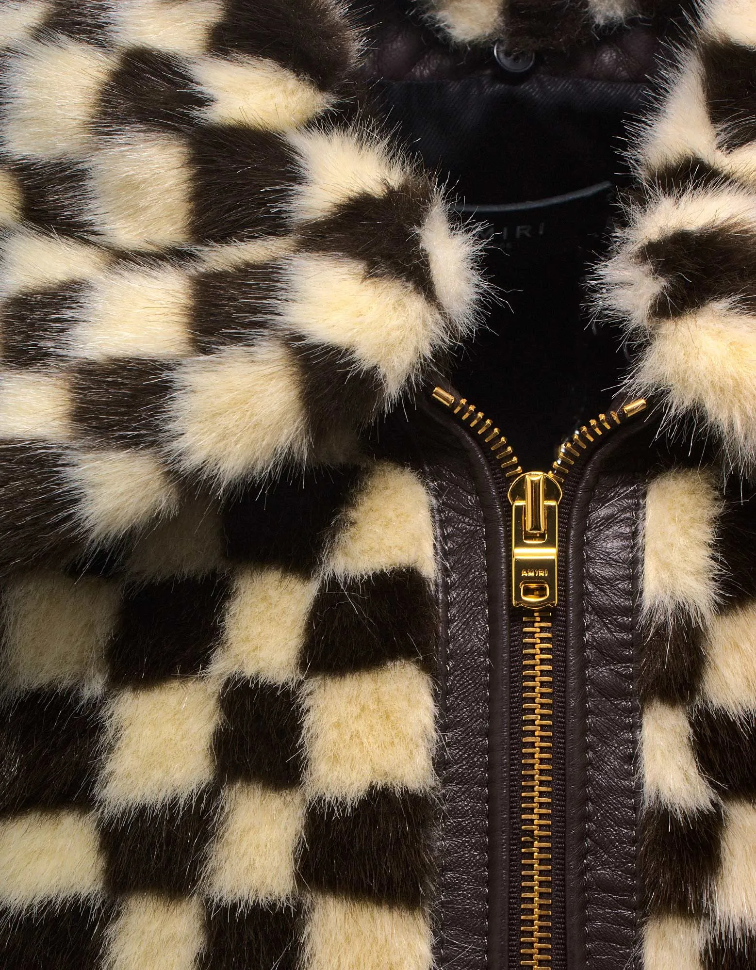 Amiri Checkered Faux Fur Blouson