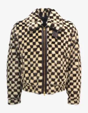 Amiri Checkered Faux Fur Blouson