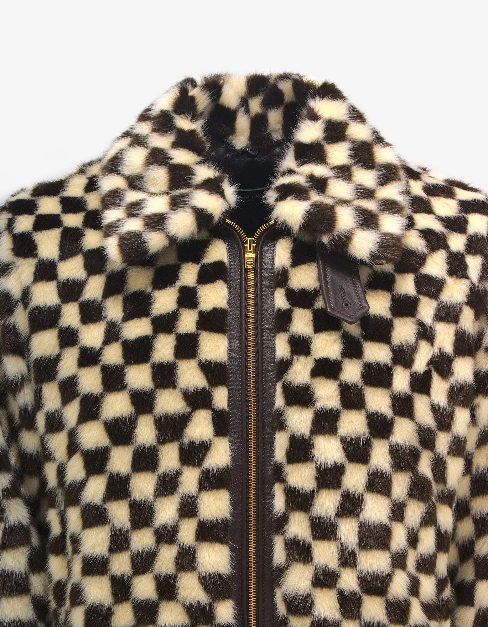 Amiri Checkered Faux Fur Blouson