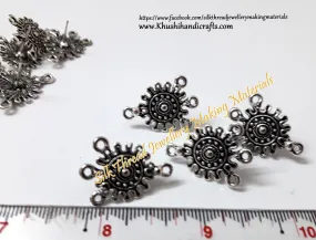 Antique Silver Connector Style Studs -ST11