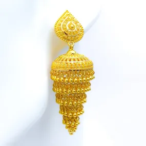 Attractive Layered 22k Gold Jhumki