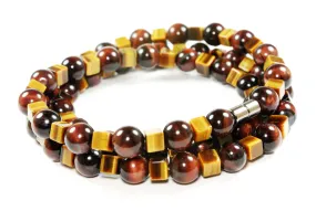 Aztec Style Yellow & Red Tiger Eye Necklace