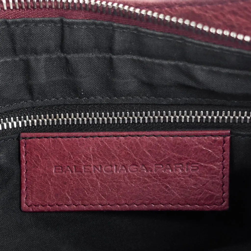 Balenciaga Dark Red Hip Giant Stud Agneau Leather Crossbody Bag