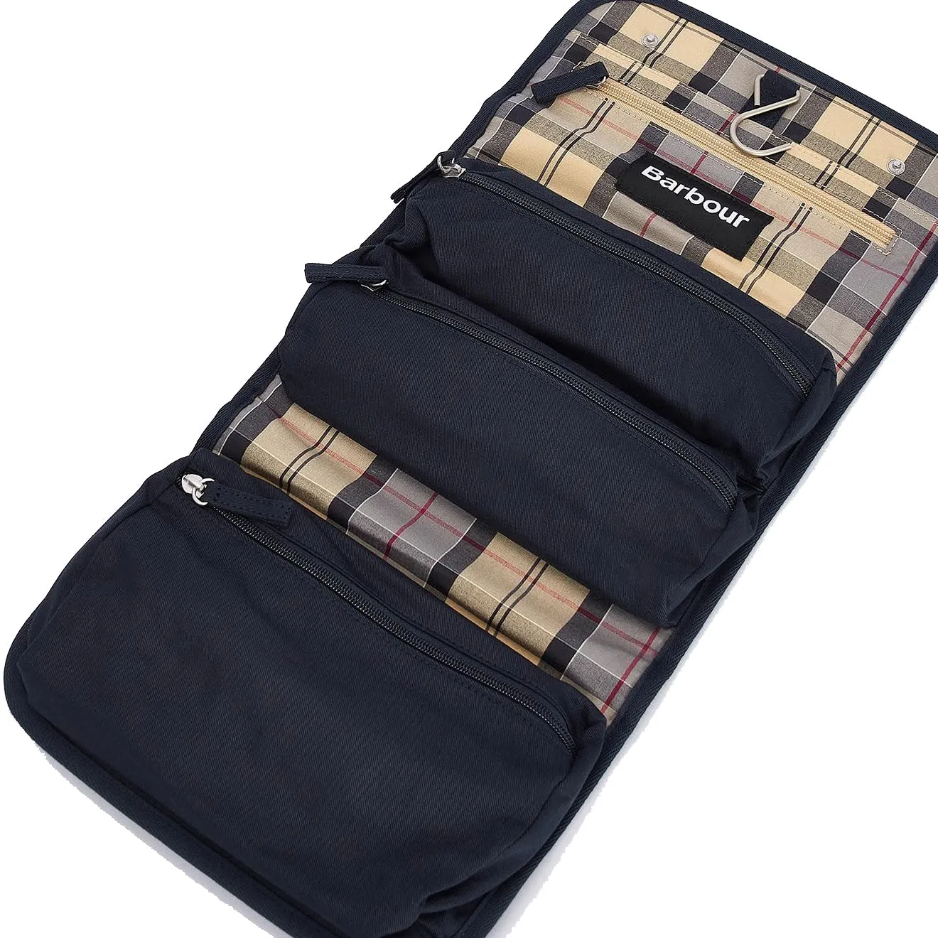 Barbour Cascade Waxed Hanging Wash Bag Classic Navy