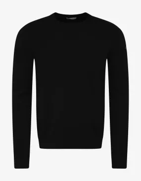 Black Logo Patch Cashmere Sweater