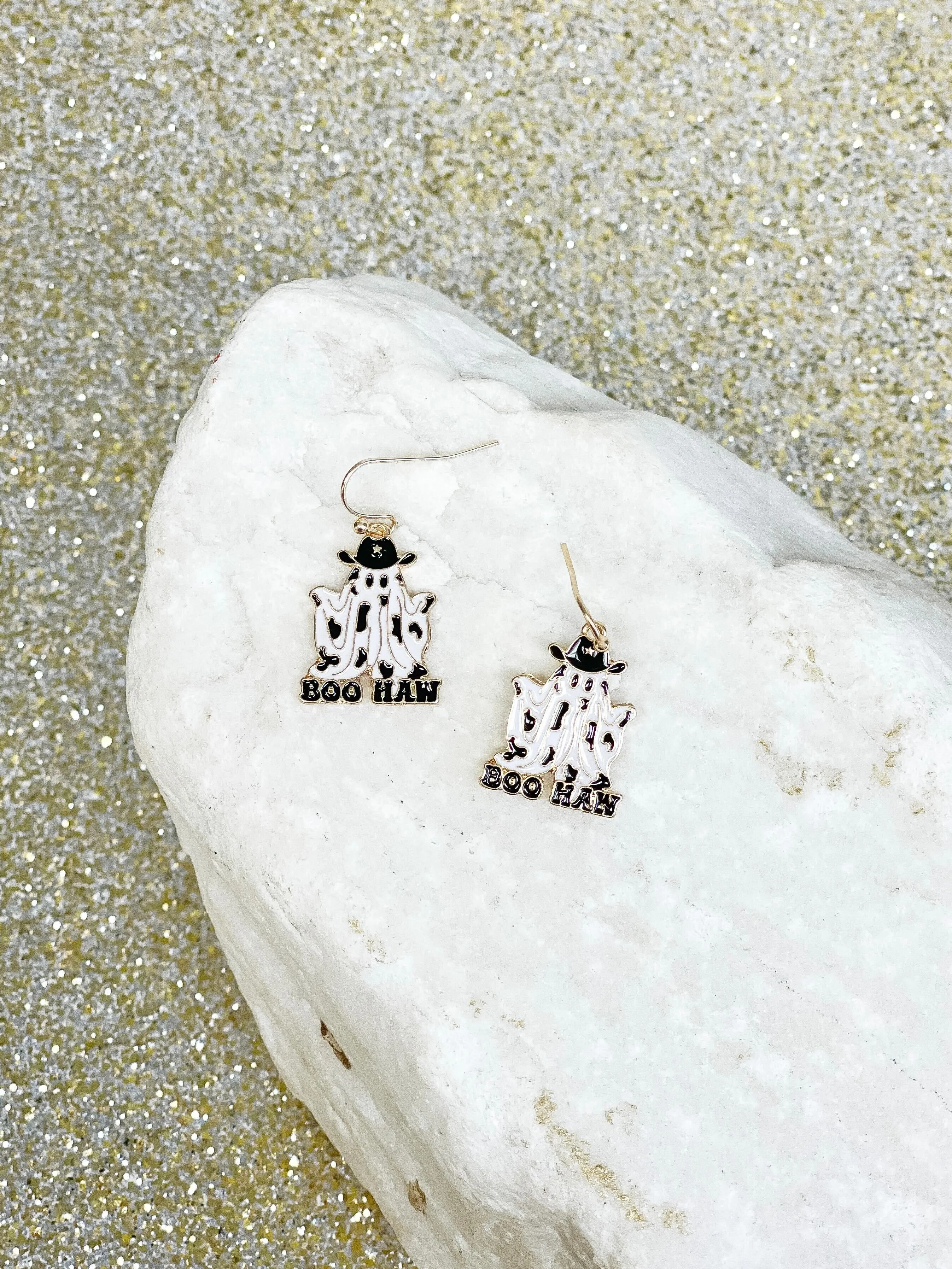 'Boo-Haw' Cowboy Ghost Dangle Earrings