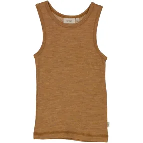 Boys Wool Singlet - clay melange