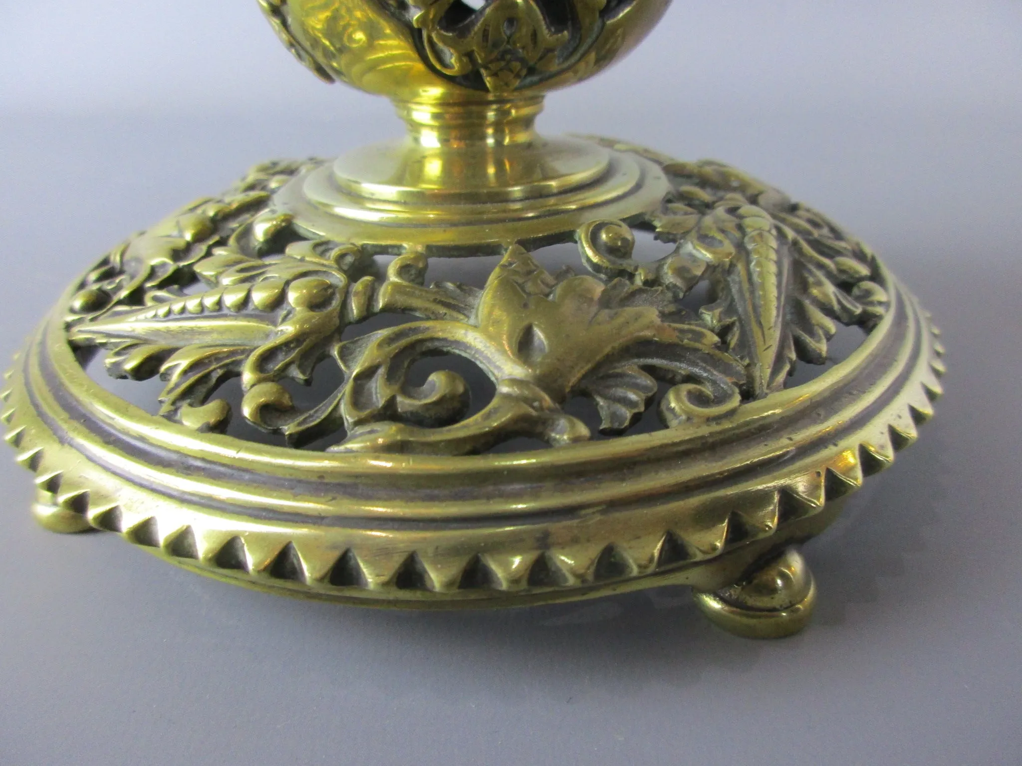 Brass Inkwell With Original Ceramic Liner Antique Late 19th Century