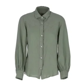 Camicia Donna Roy Roger's Auri Linen Dyed Verde