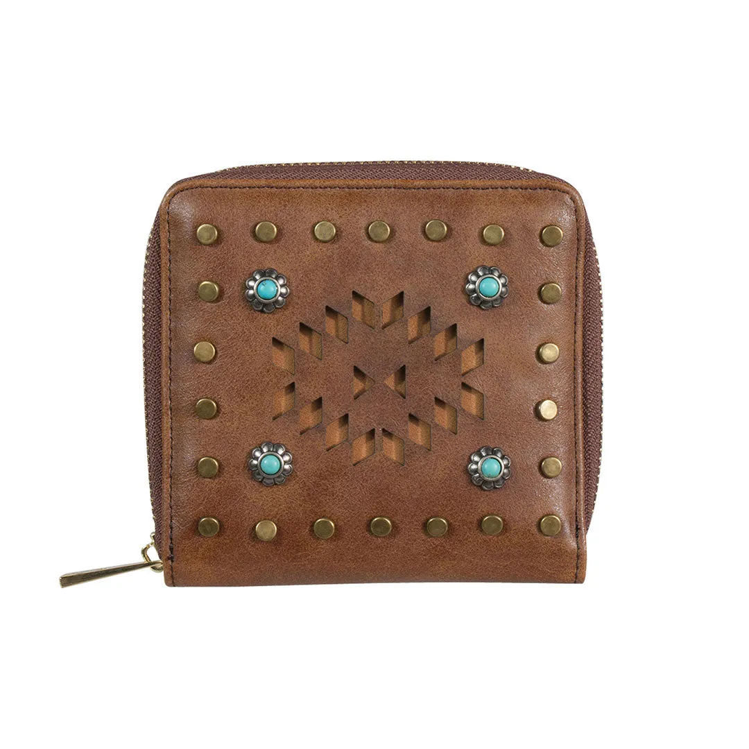 Catchfly Women's Belle Studded Laser Cut Wallet