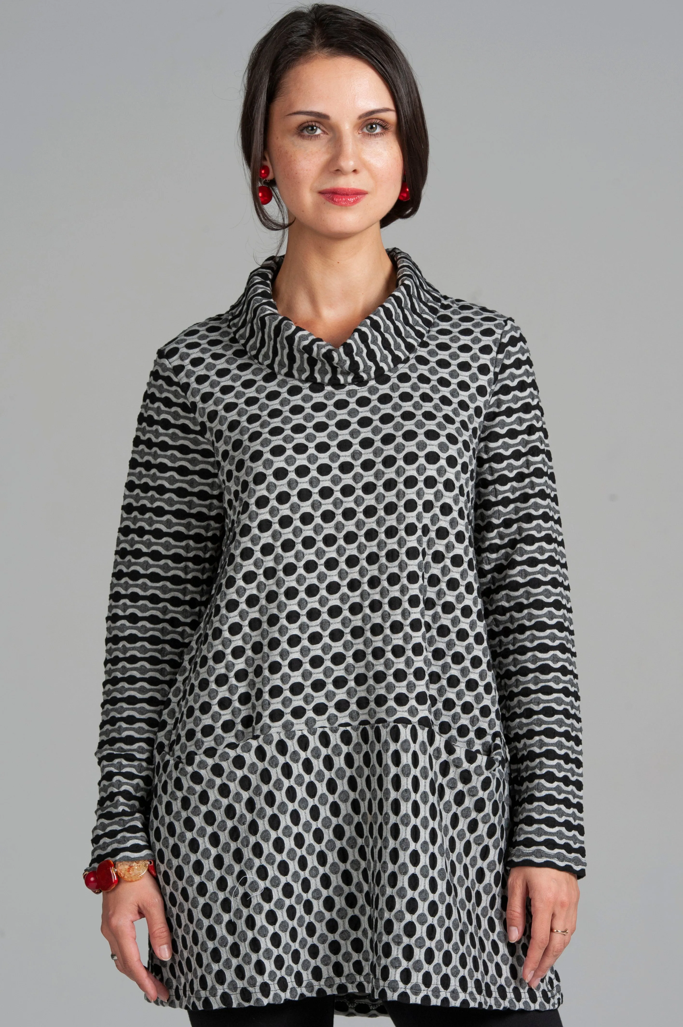 Cowl Neck Long Sleeve Tunic