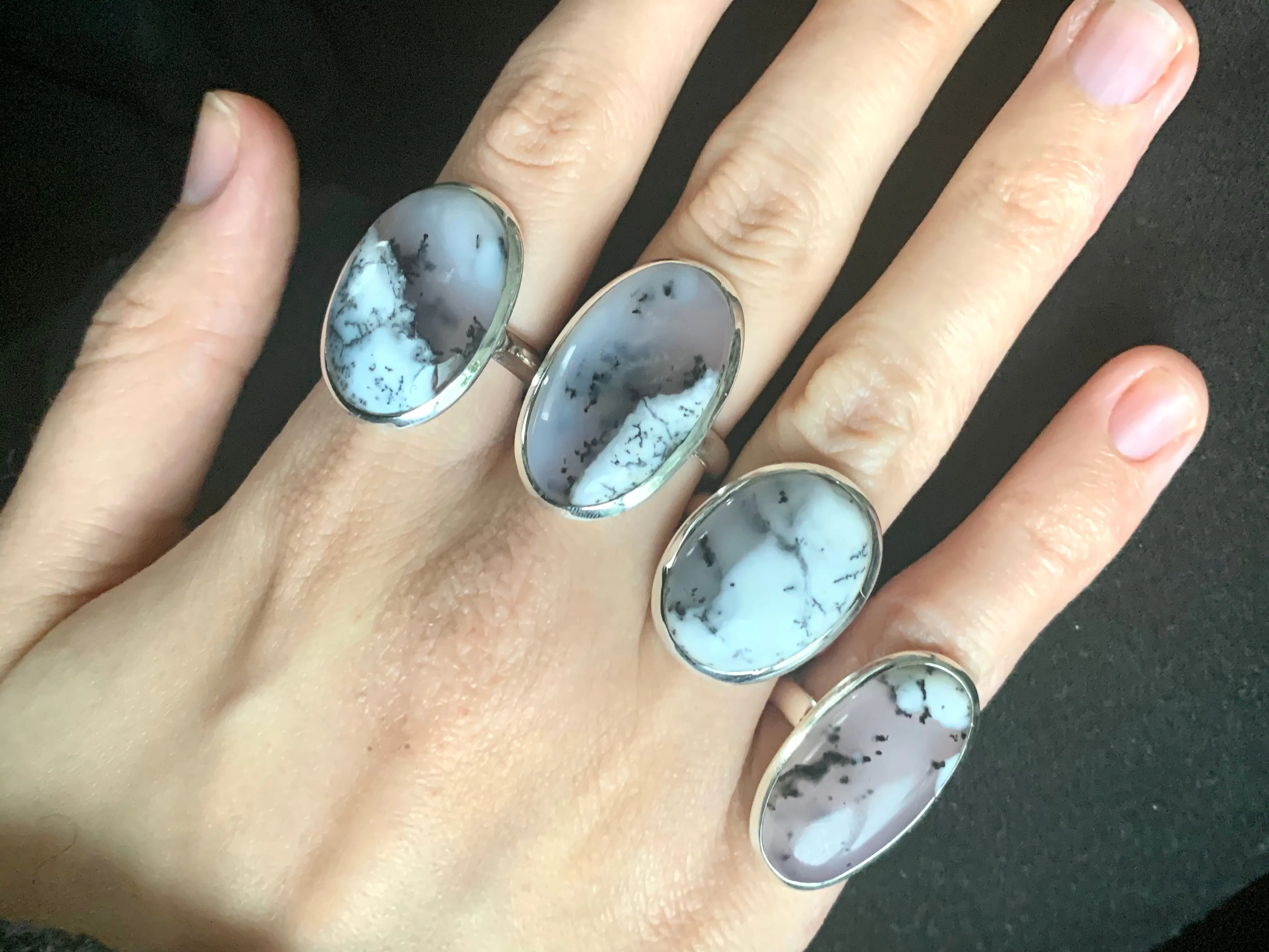 Dendritic Agate Ariel Ring - Medium Oval