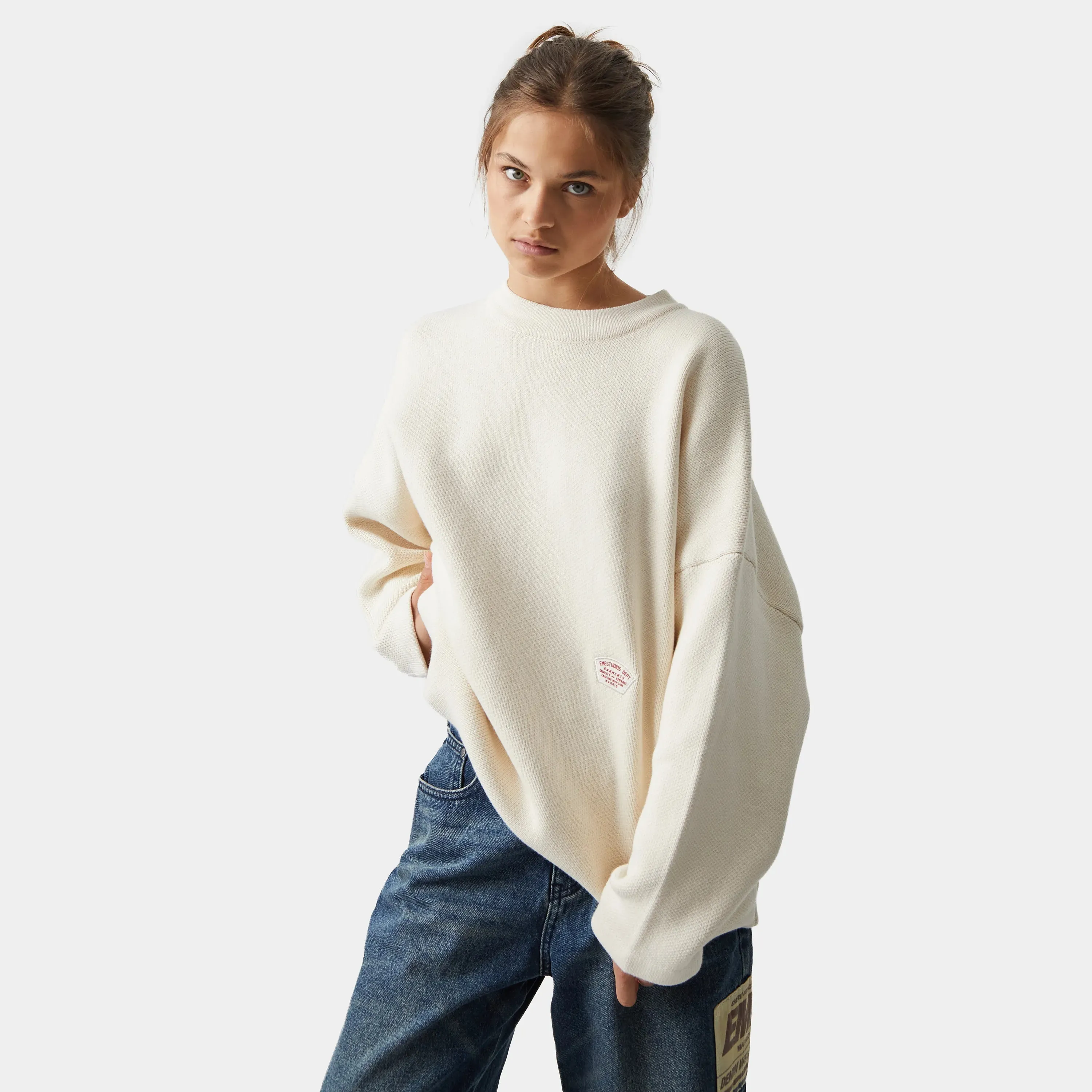 Department Off Sand Jacquard Oversized Knit