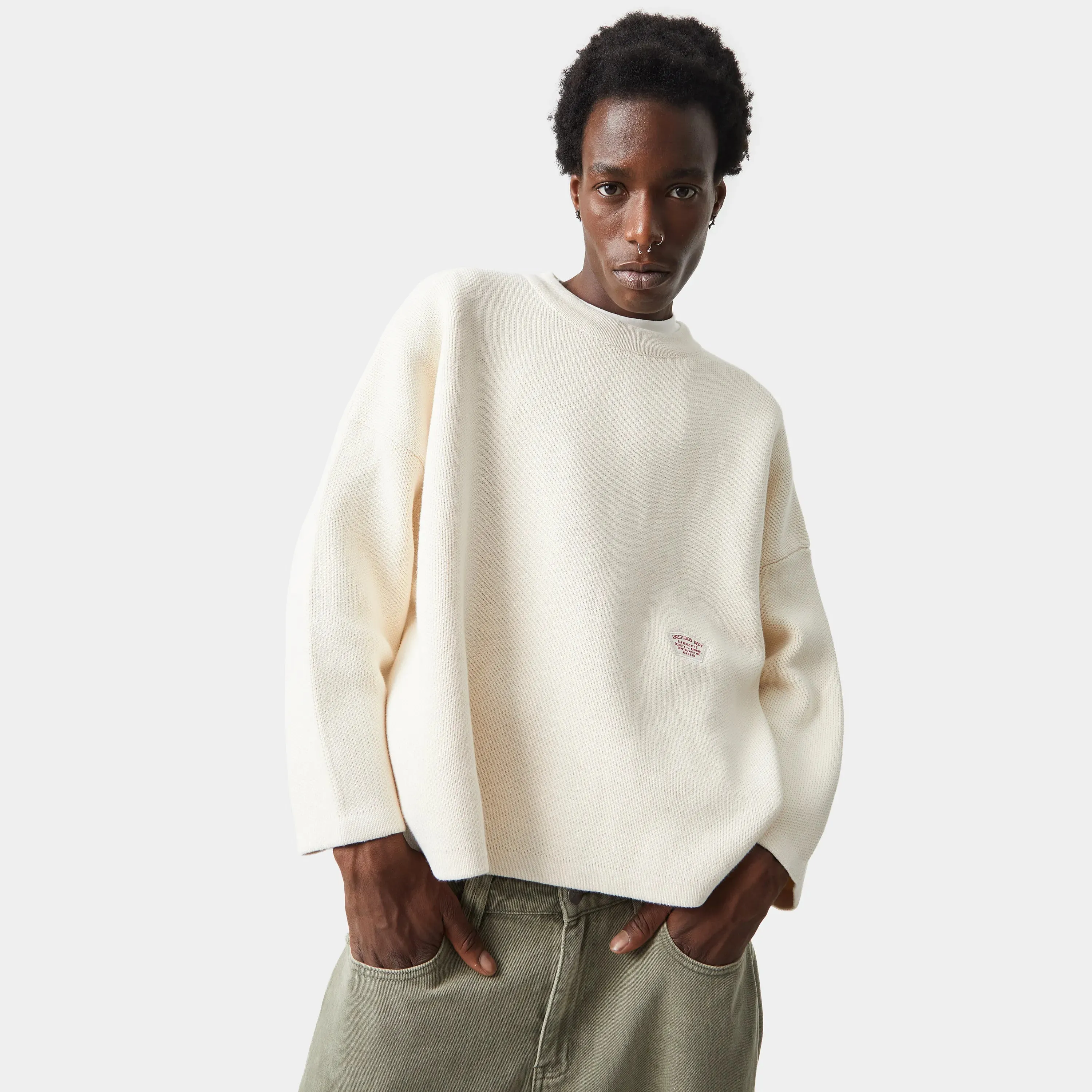 Department Off Sand Jacquard Oversized Knit