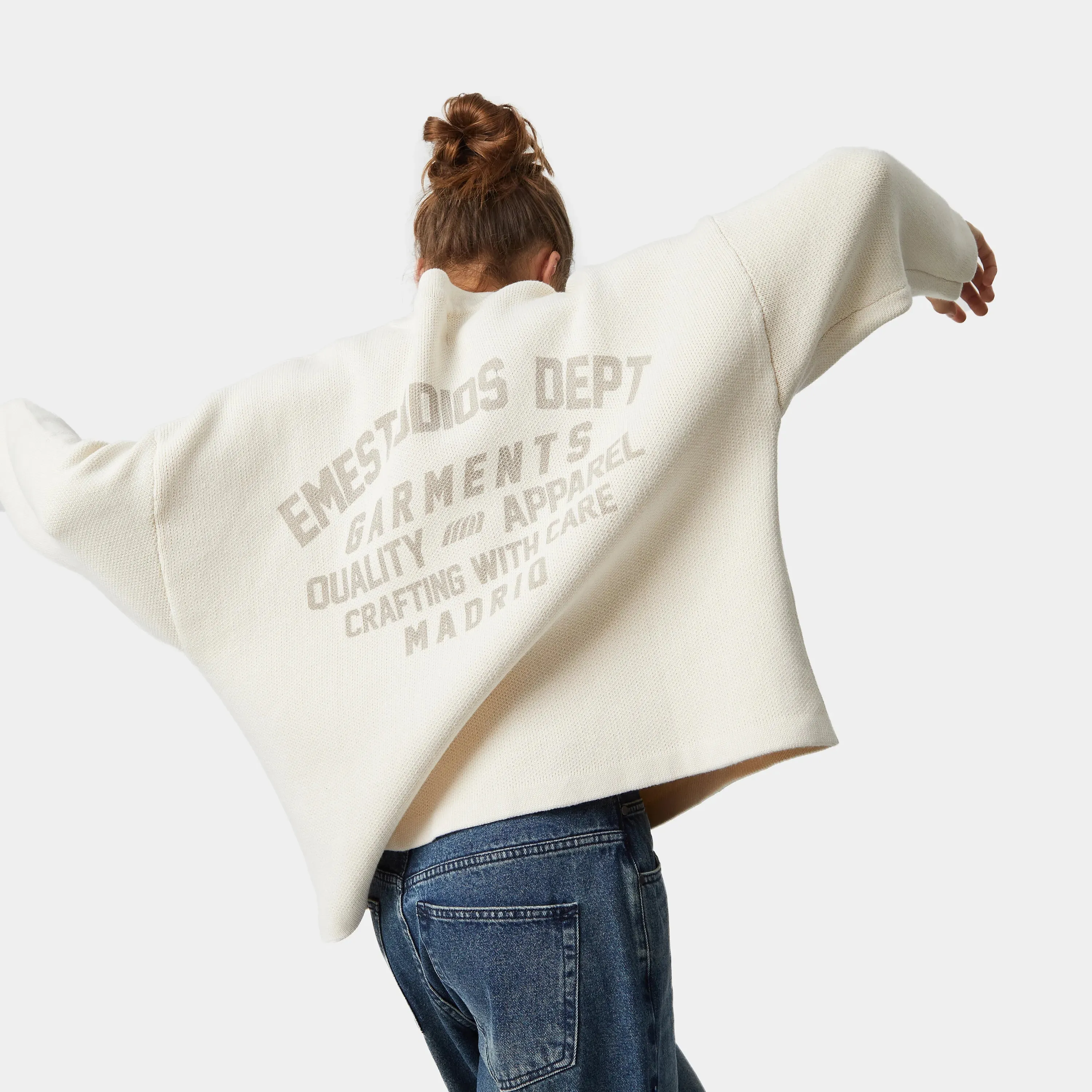 Department Off Sand Jacquard Oversized Knit