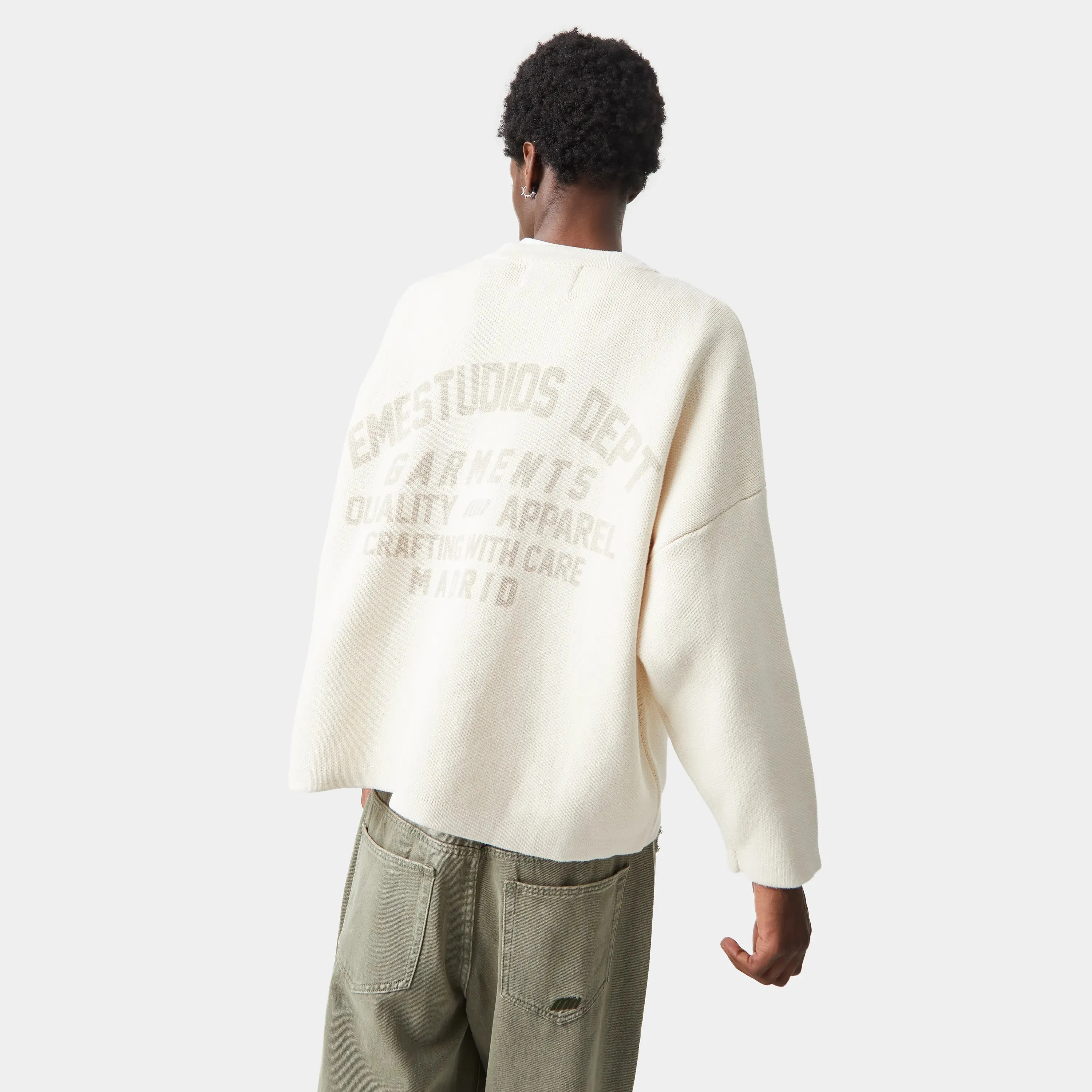 Department Off Sand Jacquard Oversized Knit