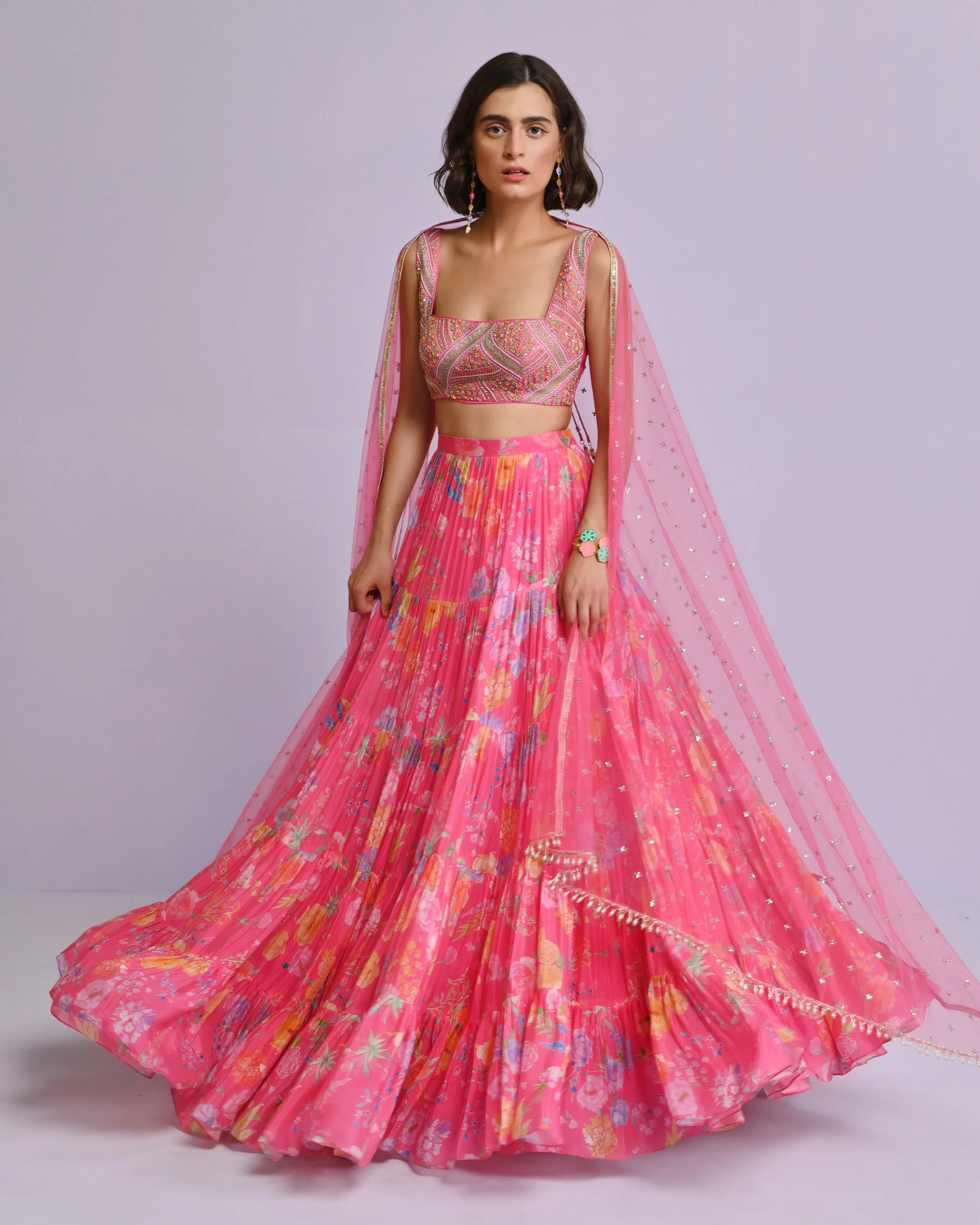 Diana Frill Lehenga Set