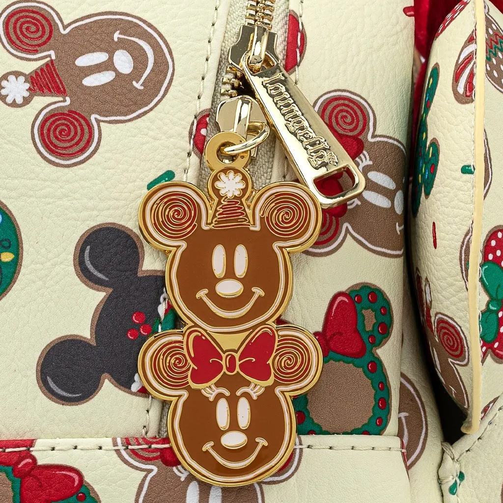 Disney Mickey & Minnie Christmas Cookie Allover Print Mini Backpack with Matching Ears