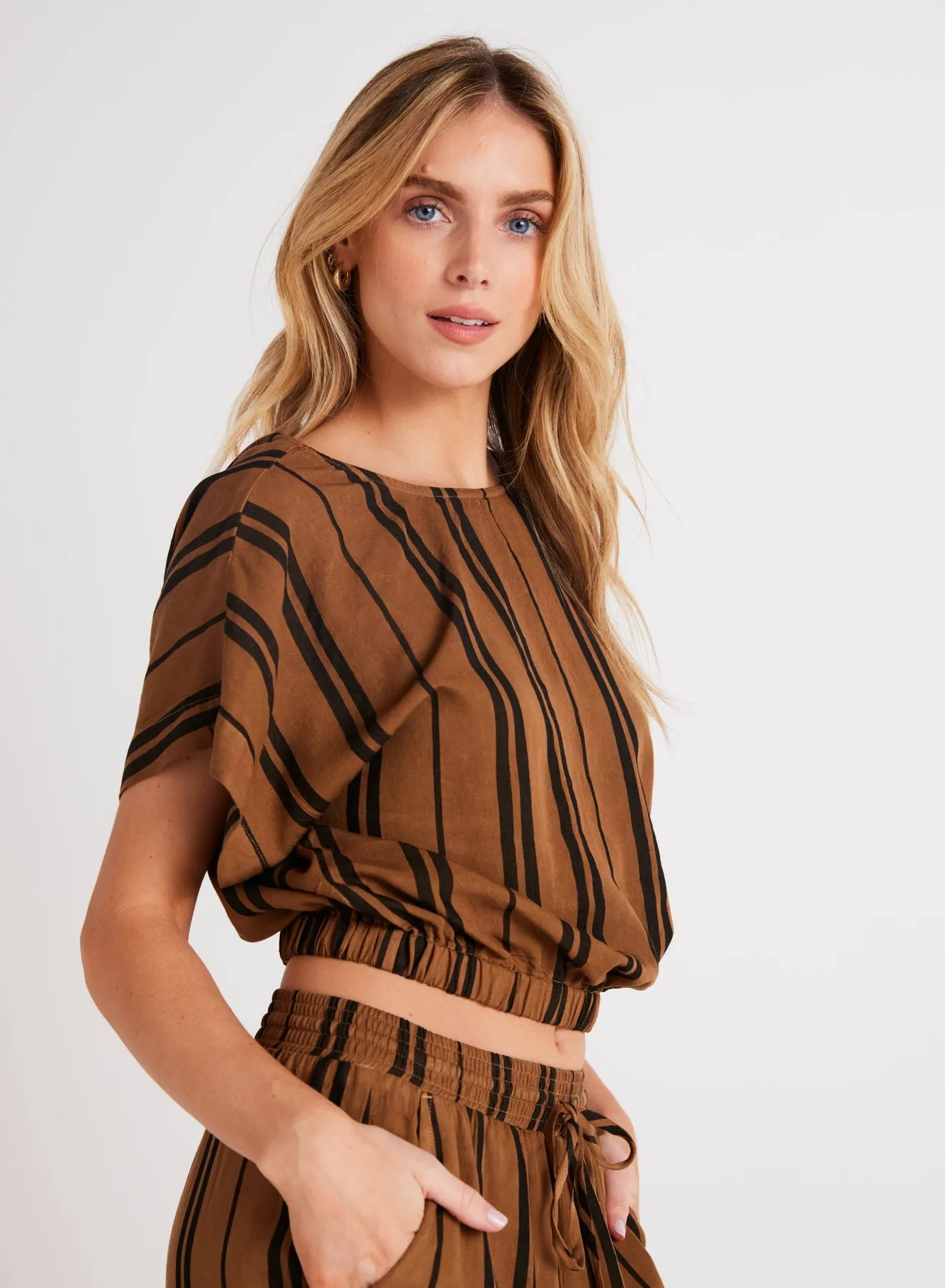 Elastic Waist Blouse - Gilded Brown