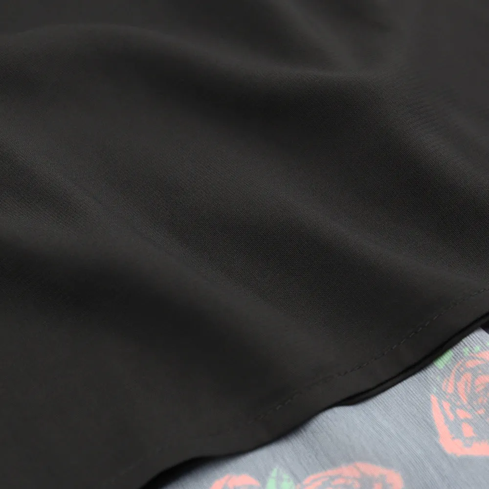 Grateful Dead | V-Neck Mini Dress | Black & Roses