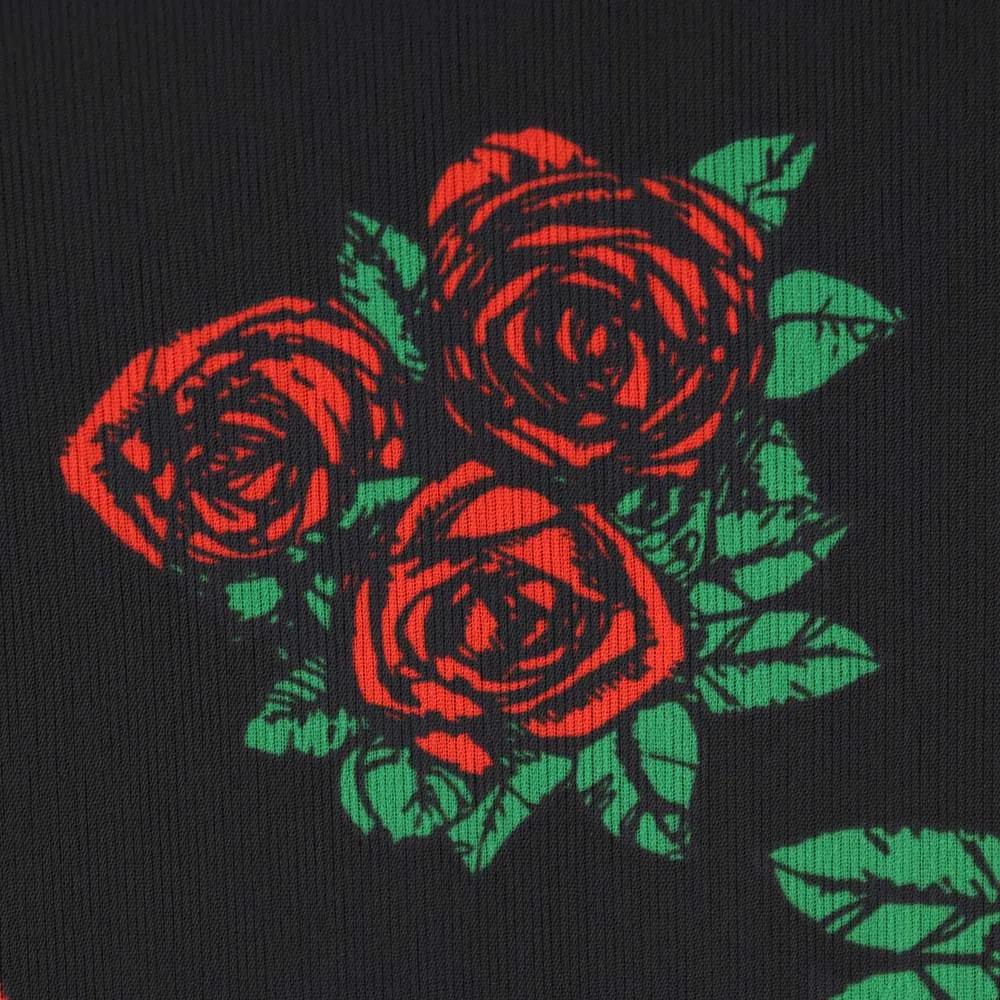 Grateful Dead | V-Neck Mini Dress | Black & Roses