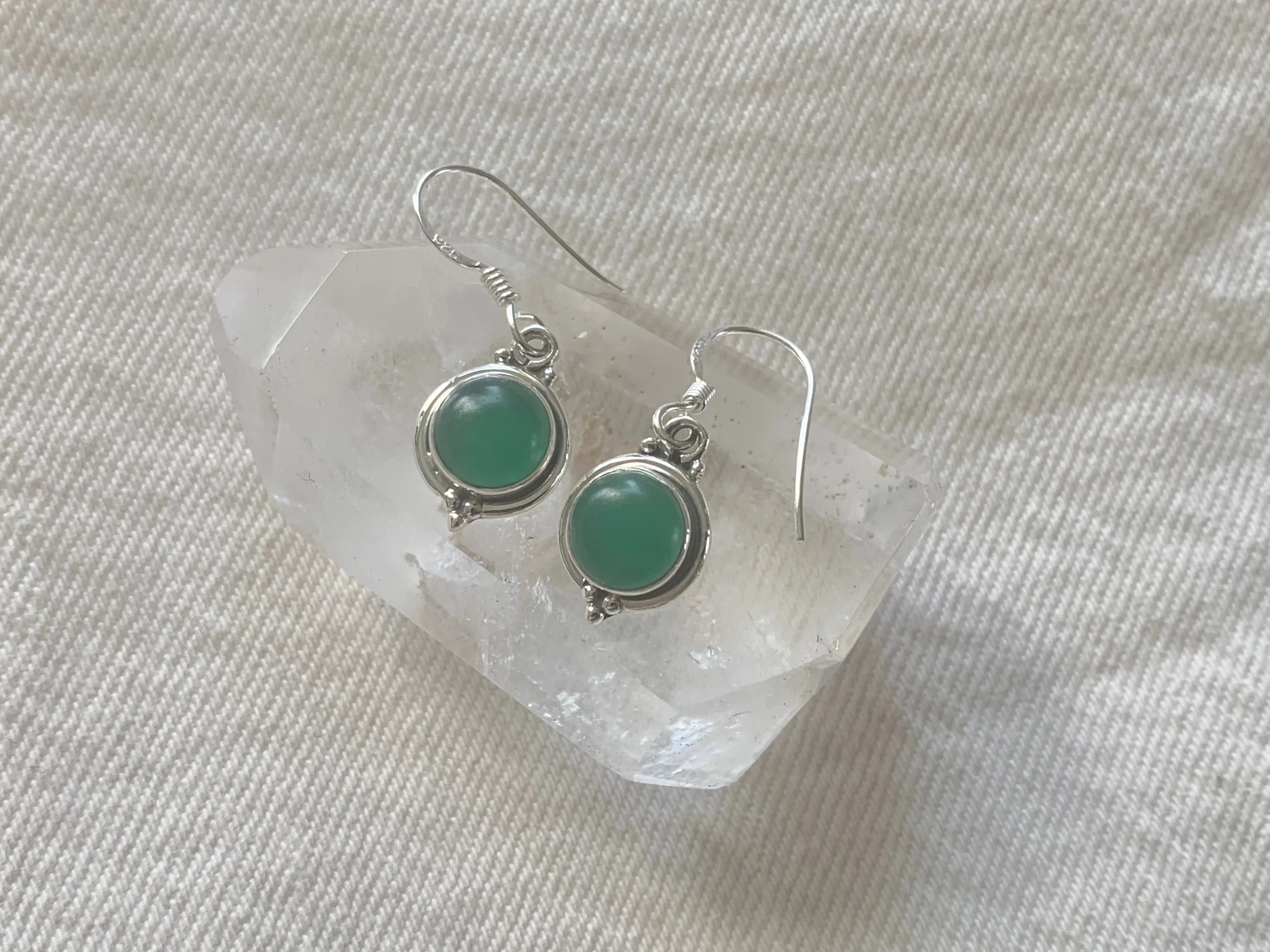 Green Onyx Ari Dot Earrings