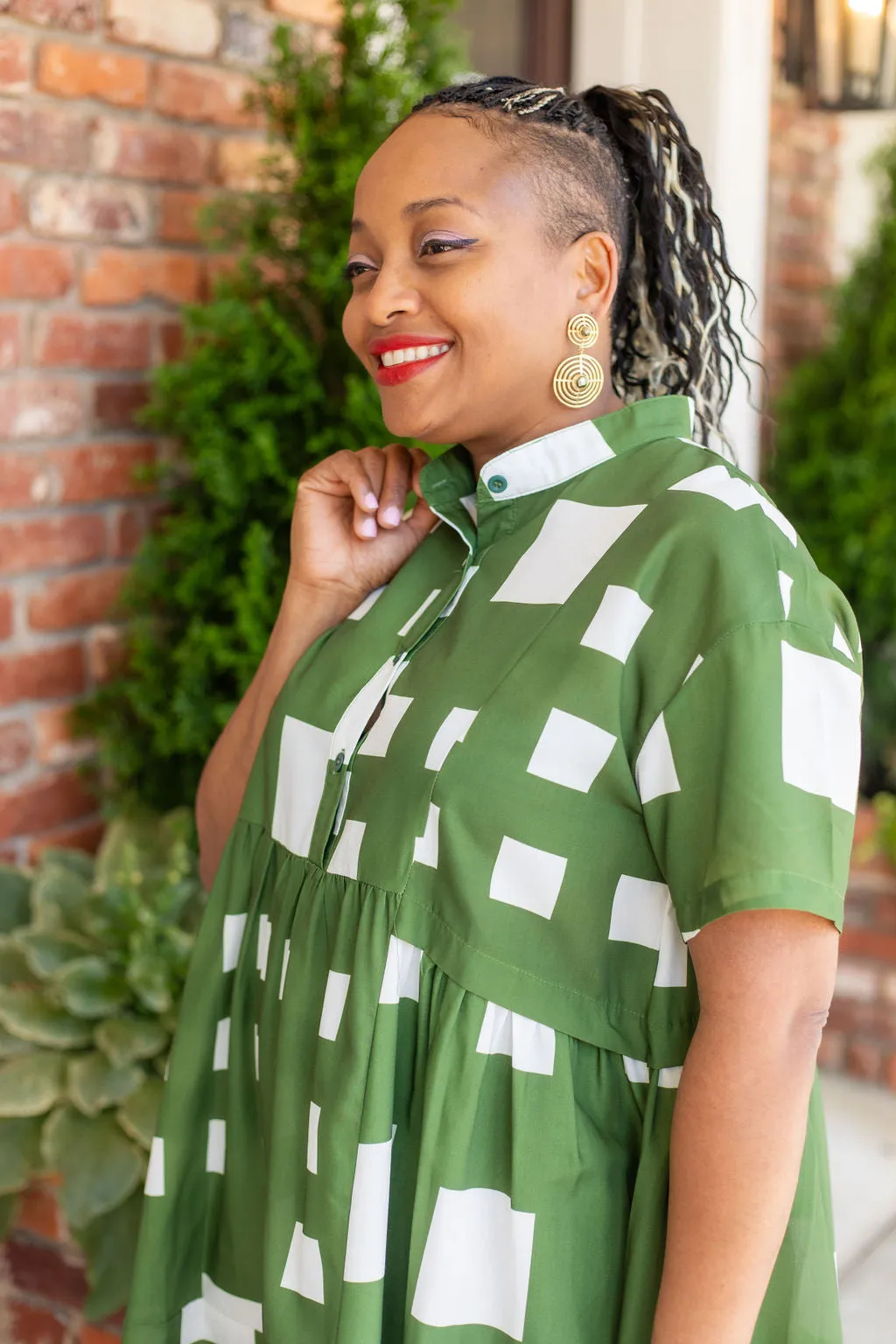 Green Squares Dress