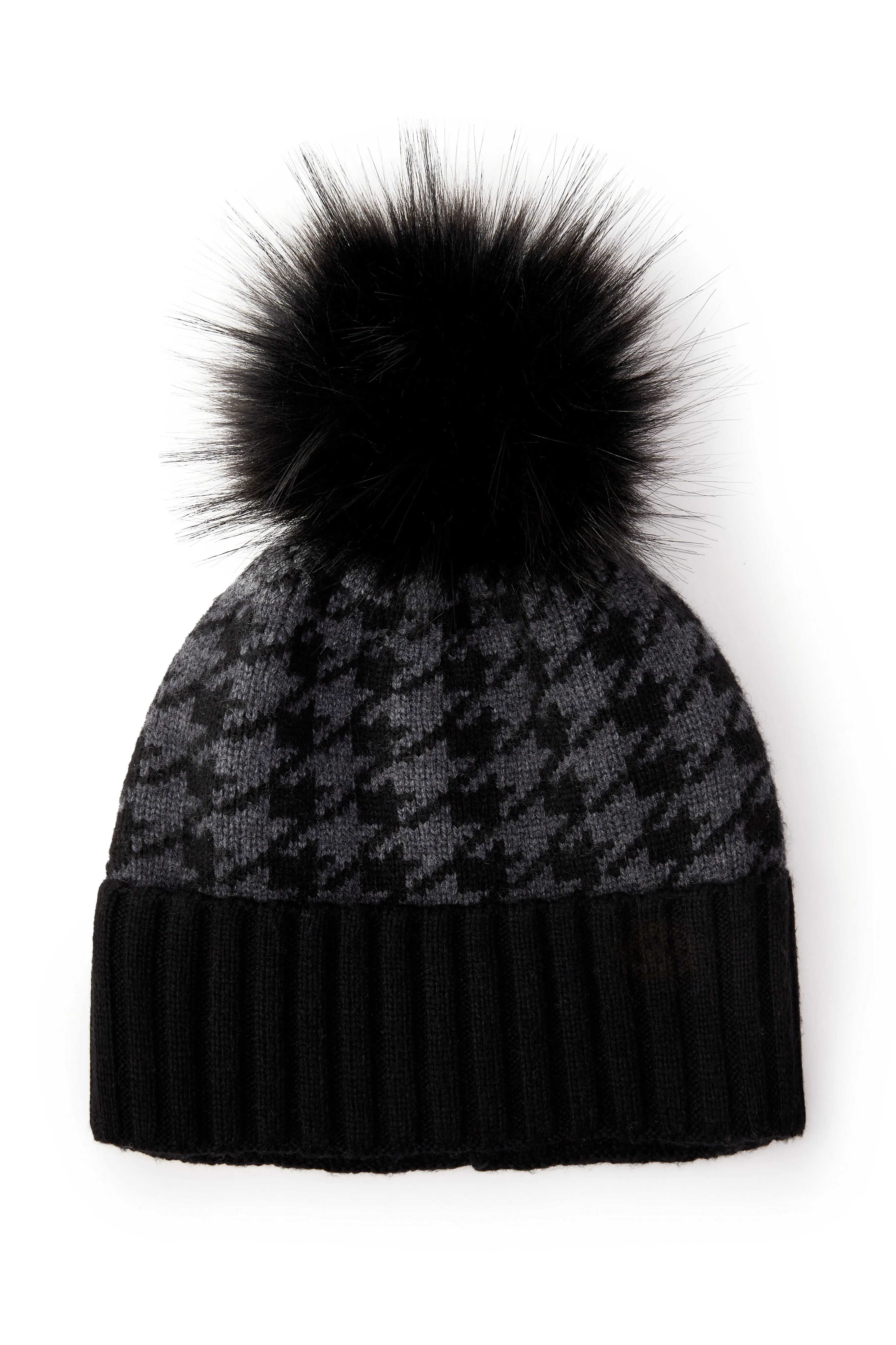 Heritage Bobble Hat (Grey Houndstooth)