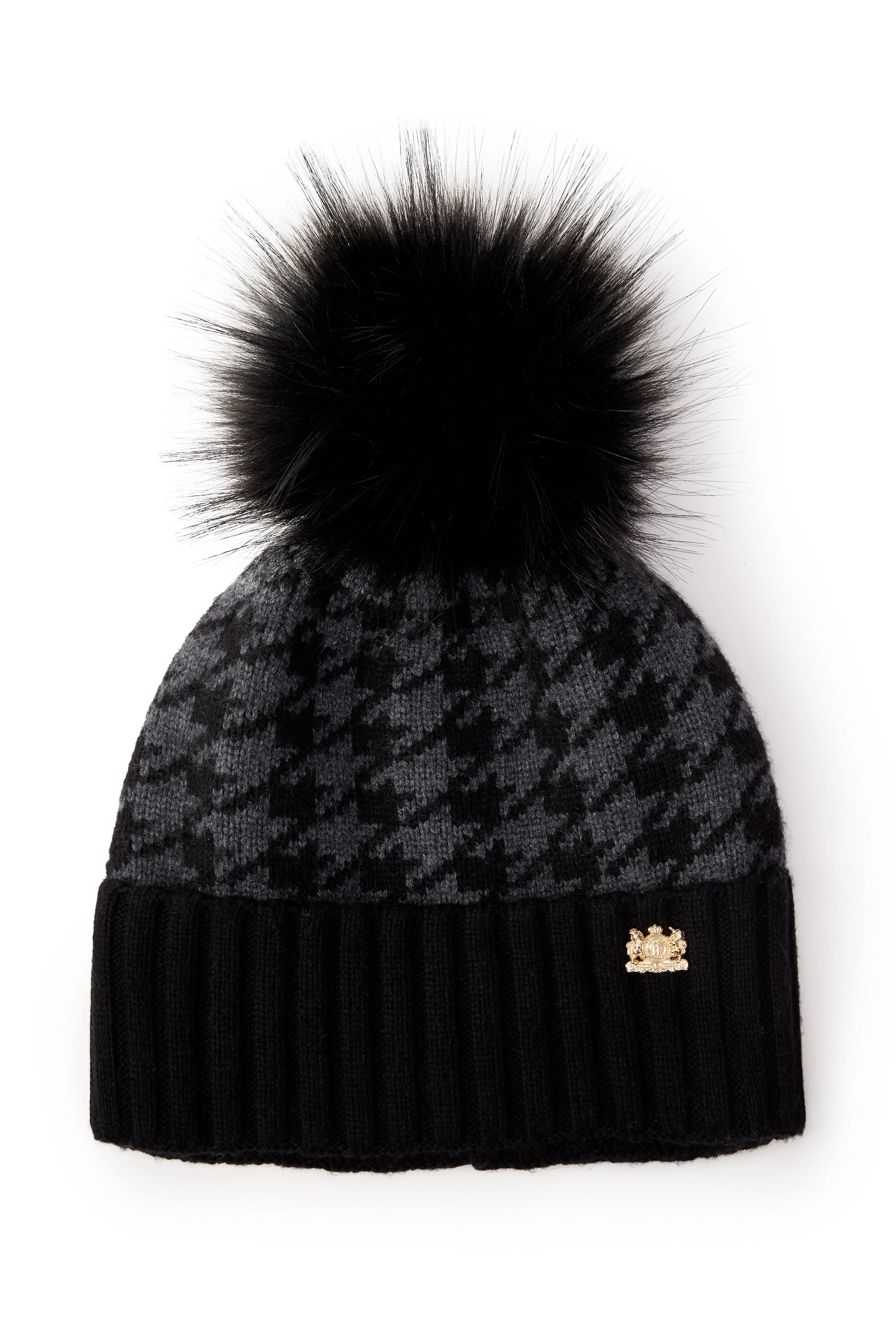 Heritage Bobble Hat (Grey Houndstooth)