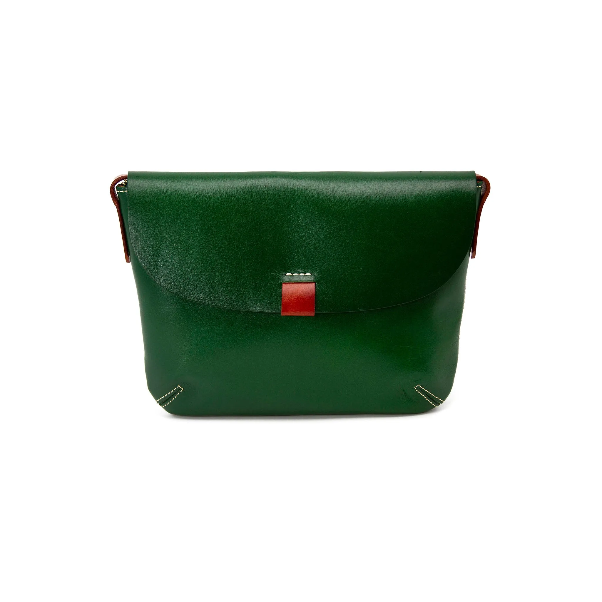 High Quality Leather Handmade Bag, Colour Blocking Flap Bag-i7bags