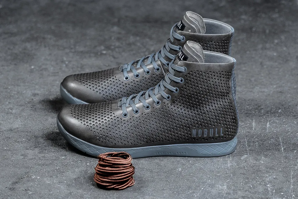 HIGH-TOP NORDIC GREY LEATHER TRAINER (MEN'S)