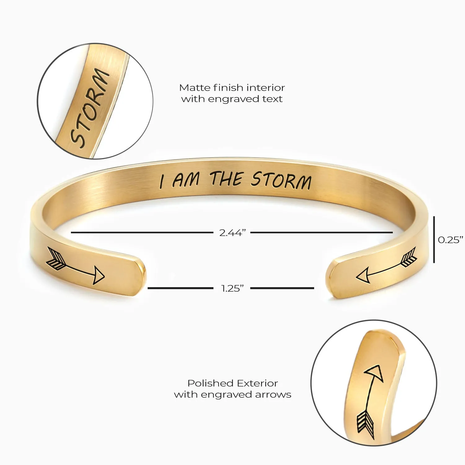 I Am The Storm Personalizable Cuff Bracelet