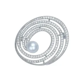 KNIGHT & DAY - Swirling CZ Brooch